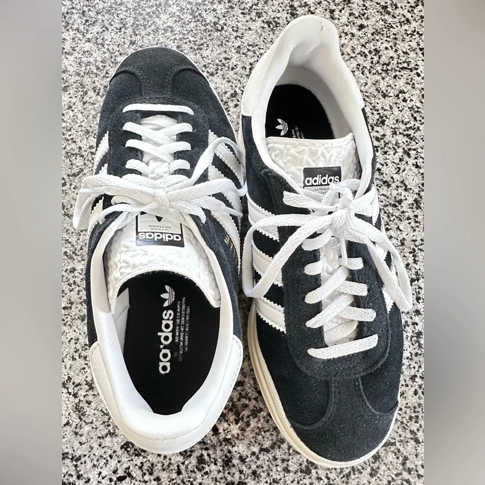 adidas Women's Black and White Suede Sneakers